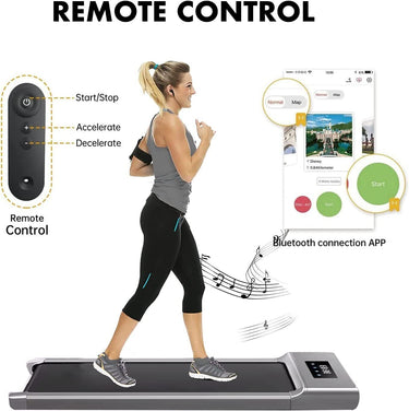 Space-Saving Under Desk Walking Pad Treadmill – Foldable Electric Fitness Machine for Home & Office | Quiet Cardio While You Work | Adjustable Speed Up to 6/12Km/H
